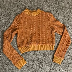 Cable Knit Orange Sweater